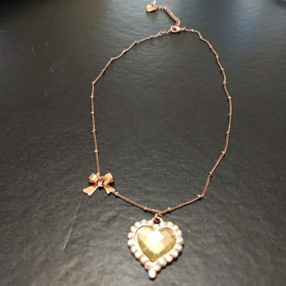 Betsey Johnson Jewelry - Betsey Johnson rhinestone heart pendant necklace